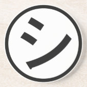 ㋛ Shi Kana Katakana Smiling Emoji / Emoticon Getränkeuntersetzer (Vorne)