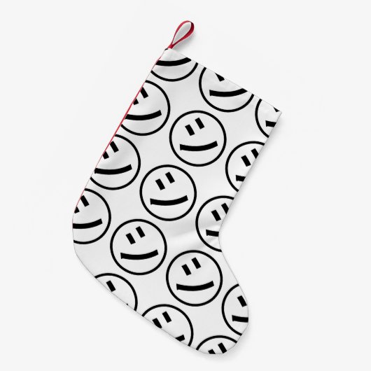 ㋛ Shi Kana Katakana Smiling Emoji / Emoticon Kleiner Weihnachtsstrumpf (Vorderansicht (hängend))