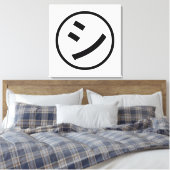 ㋛ Shi Kana Katakana Smiling Emoji / Emoticon Leinwanddruck (Insitu (Schlafzimmer))