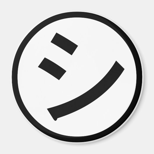 ㋛ Shi Kana Katakana Smiling Emoji / Emoticon Magnet (Vorne)
