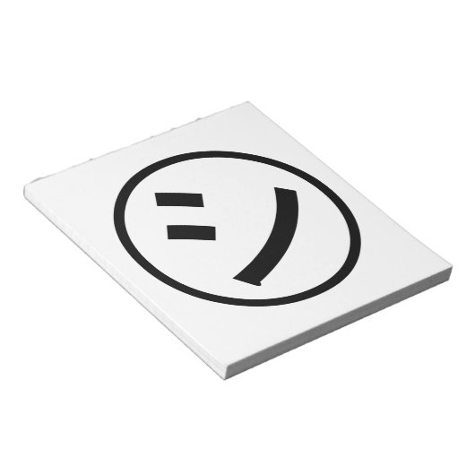 ㋛ Shi Kana Katakana Smiling Emoji / Emoticon Notizblock (angewinkelt)
