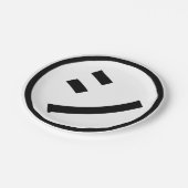 ㋛ Shi Kana Katakana Smiling Emoji / Emoticon Pappteller (Schrägansicht)