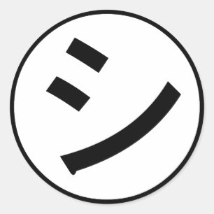 ㋛ Shi Kana Katakana Smiling Emoji / Emoticon Runder Aufkleber