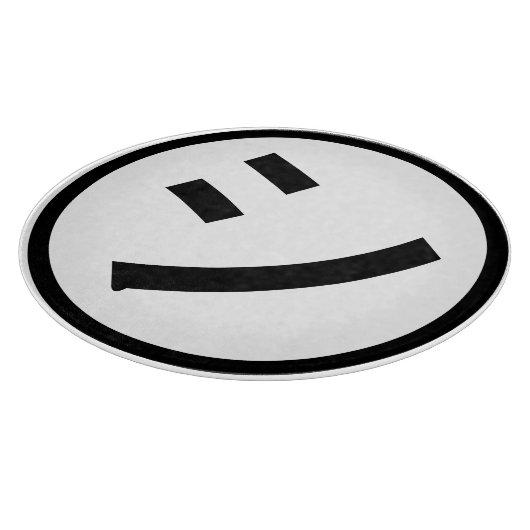 ㋛ Shi Kana Katakana Smiling Emoji / Emoticon Schneidebrett (Ecke)