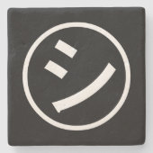 ㋛ Shi Kana Katakana Smiling Emoji / Emoticon Steinuntersetzer (Vorderseite)