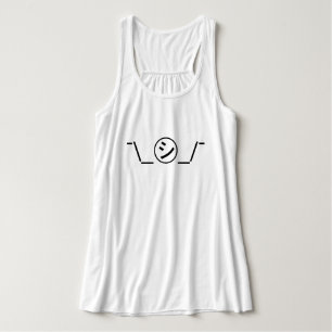 Shi Kana Shrug Emoticon Ø\_ ㋛_/ Japanisch Kaomoji Tank Top