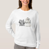 Shi-Tzu - bei Zuhause Hund Mama Bleibe T-Shirt (Vorderseite)