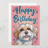 Shi Tzu Birthday Feiertagskarte (Vorne/Hinten)
