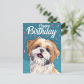 Shi Tzu Birthday Postkarte (Stehend Vorderseite)