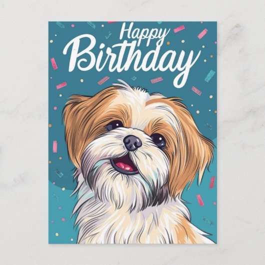 Shi Tzu Birthday Postkarte (Vorderseite)