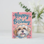 Shi Tzu Birthday Postkarte (Stehend Vorderseite)