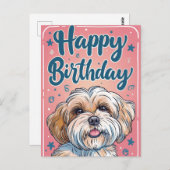 Shi Tzu Birthday Postkarte (Vorne/Hinten)