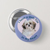 Shi Tzu in meinem Herzen Button (Vorne & Hinten)