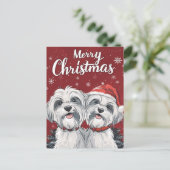 Shi Tzu Merry Christmas Postkarte (Stehend Vorderseite)