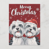 Shi Tzu Merry Christmas Postkarte (Vorderseite)