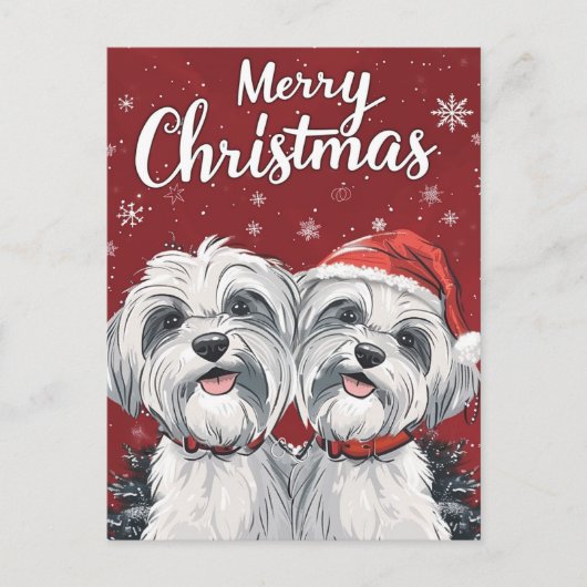 Shi Tzu Merry Christmas Postkarte (Vorderseite)