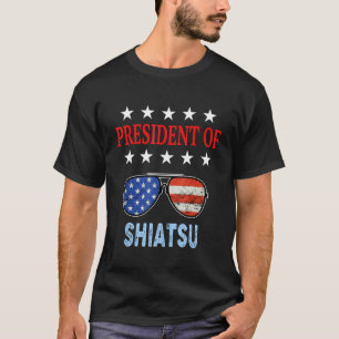 Shiatsu Zubehör Usa Flag Shiatsu Sprichwort T-Shirt