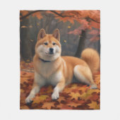 Shib Inu im Herbst Leaves Fall Inspiriert Fleecedecke (Vorderseite)