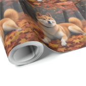 Shib Inu im Herbst Leaves Fall Inspiriert Geschenkpapier (Rolleneckpunkt)