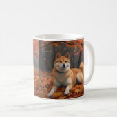Shib Inu im Herbst Leaves Fall Inspiriert Kaffeetasse (VorderseiteRechts)