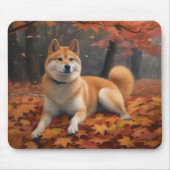 Shib Inu im Herbst Leaves Fall Inspiriert Mousepad (Vorne)
