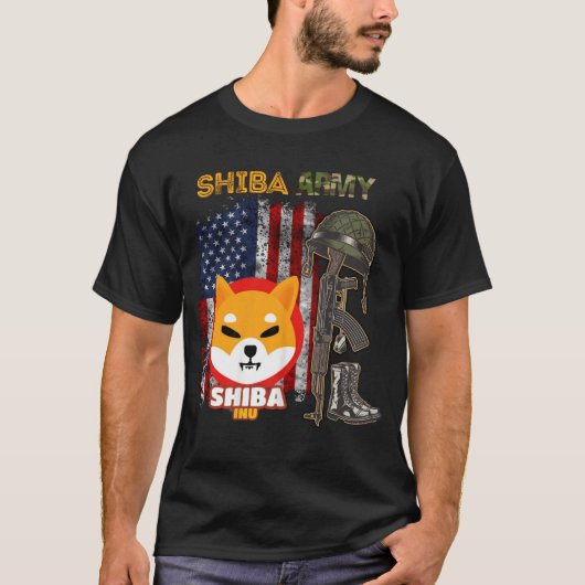 Shiba Armee, Shiba Inu-Münze mit amerikanischer Fl T-Shirt (Vorderseite)