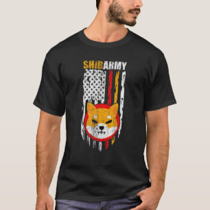 Shiba Army, Shiba Inu Coin mit amerikanischem Flag T-Shirt