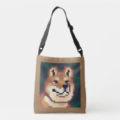 Shiba bag pixel art tragetaschen mit langen trägern (Rückseite)