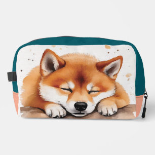 Shiba bekommt schlampige Tricolor-Toilettentasche Waschbeutel
