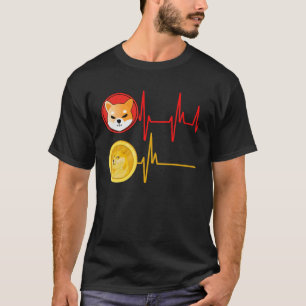 Shiba Coin Vs Dogecoin Heartbeat $Shib Hodler Dog T-Shirt