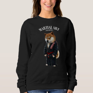 Shiba Dog Judo Karate Master in Black Judogi Sweatshirt