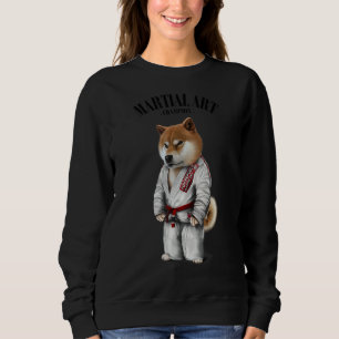 Shiba Dog Judo Karate Master in White Judogi 1 Sweatshirt