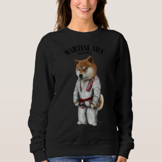 Shiba Dog Judo Karate Master in White Judogi 1 Sweatshirt