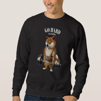 Shiba Dog Muskeltraining mit Barbell Shrug Bar F Sweatshirt