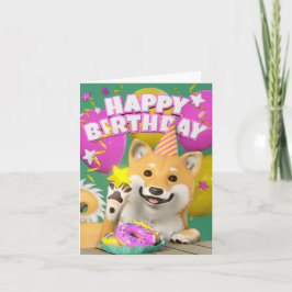 Shiba Happy Birthday Karte