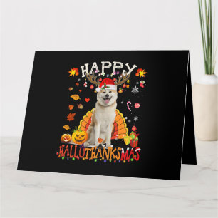Shiba-Hund frohes Hallothanksmas Halloween Ernteda Karte