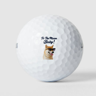 Shiba in die Kryptowährungsmünze des Mondes SHIB Golfball