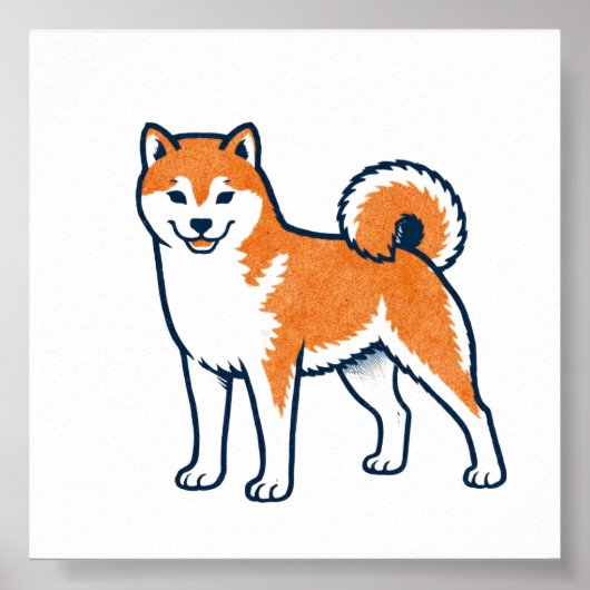 Shiba Inu ー Standing Poster (Vorne)