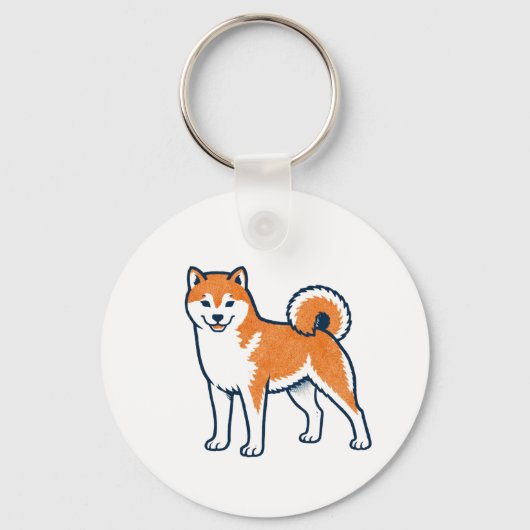 Shiba Inu ー Standing Schlüsselanhänger (Vorderseite)