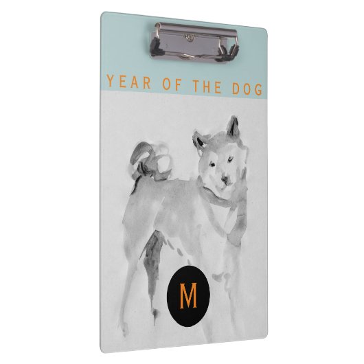 Shiba Inu 3 Gemälde Chinesischer Dog-Jahres-Monogr Klemmbrett (Rechts)