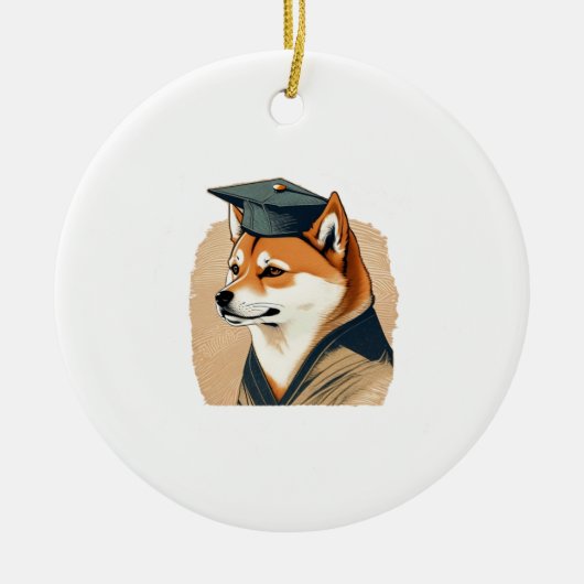 Shiba-Inu-Absolvent Keramik Ornament (Vorne)