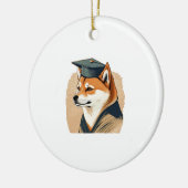 Shiba-Inu-Absolvent Keramik Ornament (Links)