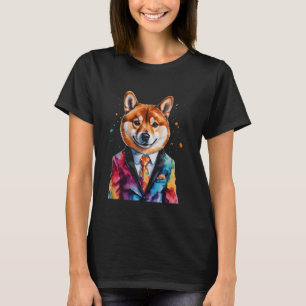 Shiba Inu Anzug Dog Farbenfrohe Funny Funny Animal T-Shirt