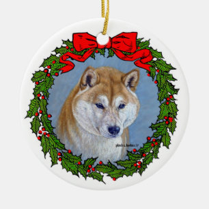 Shiba Inu Art von Glenda S. Harlan Keramik Ornament