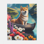 Shiba Inu auf einem Paddle: Ein Landschaftliches A Fleecedecke (Vorderseite)