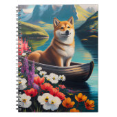 Shiba Inu auf einem Paddle: Ein Landschaftliches A Notizblock (Vorderseite)