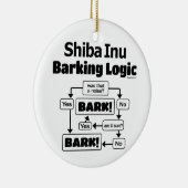 Shiba Inu Barking Logic Keramik Ornament (Rechts)