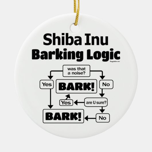 Shiba Inu Barking Logic Keramik Ornament (Vorne)