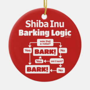 Shiba Inu Barking Logic Keramik Ornament