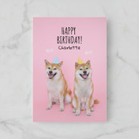 Shiba Inu Birthday Bliss Faltkarte